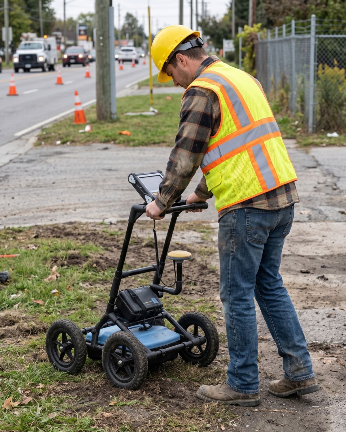 Man pushing a GPR Unit